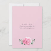 Elegant Waterverf Pink Hydrangea Floral Wedding Kaart (Achterkant)