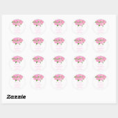 Elegant Waterverf Pink Hydrangea Floral Wedding Ronde Sticker (Vel)