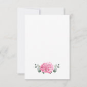 Elegant Waterverf Pink Hydrangea Floral Wedding RSVP Kaartje (Achterkant)