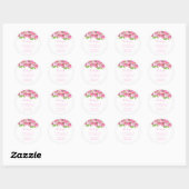 Elegant Waterverf Pink Peonies Floral Wedding Ronde Sticker (Vel)