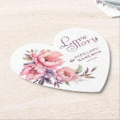 Elegant Waterverf Pink Peonies Kartonnen Onderzetters (Gekanteld)