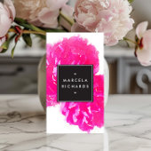 Elegant Waterverf Pink Peonies Visitekaartje