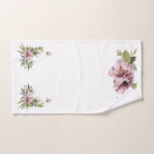 Elegant waterverf Pink Peony, bladeren en groen Handdoek (Handdoek)