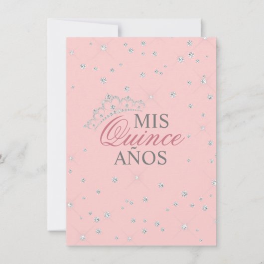 Elegant Waterverf Pink Spain Quinceañera Quince Save The Date (Achterkant)