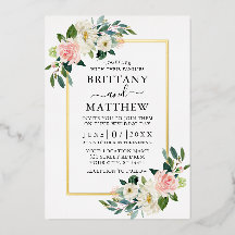 Elegant Waterverf Pink White Floral Weddenschap Go