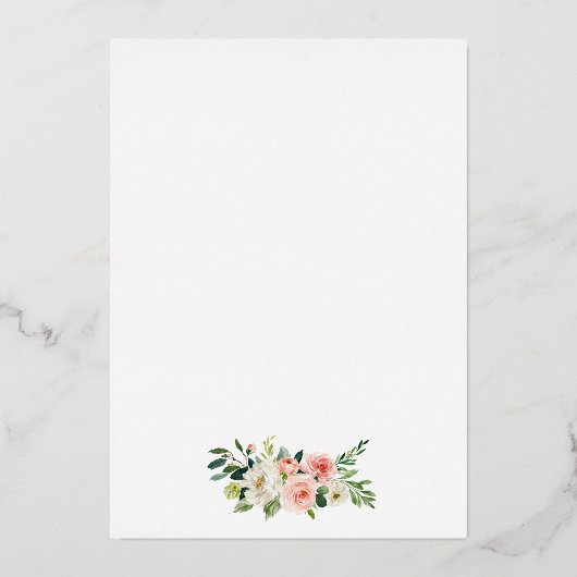 Elegant Waterverf Pink White Floral Weddenschap Go Folie Uitnodiging (Achterkant)