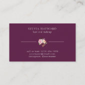 Elegant Waterverf Plum Paars Floral Visitekaartje (Achterkant)