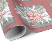 Elegant waterverf poinsettia, aangepast kerstmis cadeaupapier (Rol Hoek)