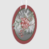 Elegant waterverf poinsettia, aangepast kerstmis ornament (voorkant)