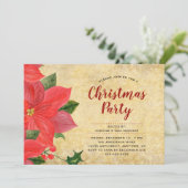 Elegant Waterverf Poinsettia Kerstfeest Kaart (Staand voorkant)