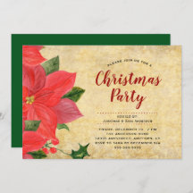 Elegant Waterverf Poinsettia Kerstfeest