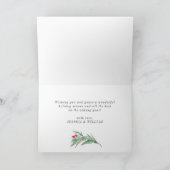 Elegant Waterverf Poinsettia kerstgroet Feestdagen Kaart (Binnen)