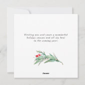 Elegant Waterverf Poinsettia kerstgroet Feestdagenkaart (Achterkant)