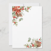 Elegant Waterverf Poinsettia Pine Branch Wedding Save The Date (Achterkant)