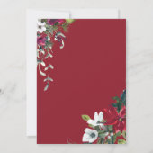 Elegant Waterverf Poinsettia Pine Branch Wedding Save The Date (Achterkant)