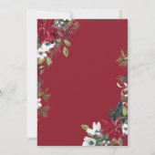 Elegant Waterverf Poinsettia Pine Branch Wedding Save The Date (Achterkant)