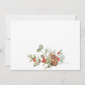 Elegant Waterverf Poinsettia Pine Branch Wedding Save The Date (Achterkant)