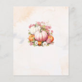 Elegant Waterverf Pompoen baby shower bingogame (Achterkant)