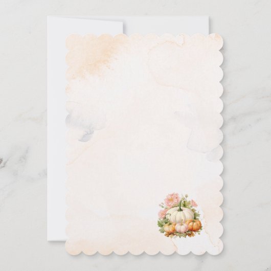 Elegant Waterverf pompoen Baby shower Kaart (Achterkant)