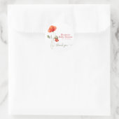 Elegant Waterverf Poppies - Baby shower Hartelijk  Ronde Sticker (Tas)
