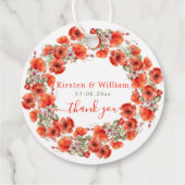 Elegant Waterverf Poppies - Weddenschap Hartelijk Bedankjes Labels (Achterkant)