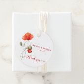Elegant Waterverf Poppies - Weddenschap Hartelijk Bedankjes Labels (In situ)