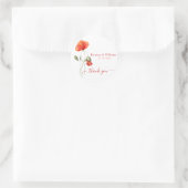 Elegant Waterverf Poppies - Weddenschap Hartelijk  Ronde Sticker (Tas)