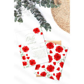 Elegant Waterverf Poppy Floral Baby shower Kaart