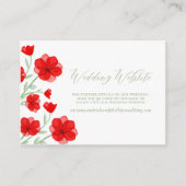 Elegant Waterverf Poppy Floral QR Code Website Informatiekaartje (Voorkant)