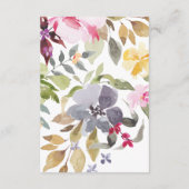 Elegant Waterverf Prachtige bruiloft - Gegevens Informatiekaartje (Achterkant)