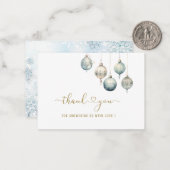 Elegant waterverf Prettig kerstfeest bedankt baby Notitiekaartje (Voorkant / Achterkant in situ)