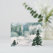 Elegant Waterverf Prettige feestdagen Winter Holid Briefkaart (Staand voorkant)