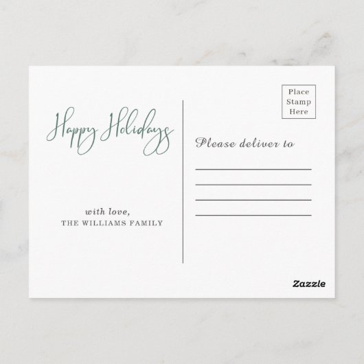 Elegant Waterverf Prettige feestdagen Winter Holid Briefkaart (Achterkant)