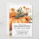 Elegant Waterverf Pumpkin Thanksgiving Kaart (Voorkant)