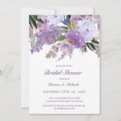 Elegant Waterverf Purple Flowers Vrijgezellenfeest Kaart (Voorkant)