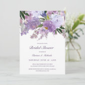 Elegant Waterverf Purple Flowers Vrijgezellenfeest Kaart (Staand voorkant)