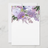 Elegant Waterverf Purple Flowers Vrijgezellenfeest Kaart (Achterkant)