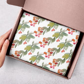 Elegant Waterverf Red Berry KerstFloral Tissuepapier