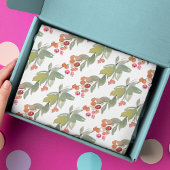 Elegant Waterverf Red Berry KerstFloral Tissuepapier