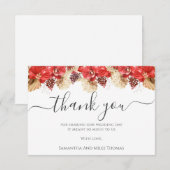 Elegant Waterverf Red Blush Floral Wedding Bedankkaart (Voorkant / Achterkant)