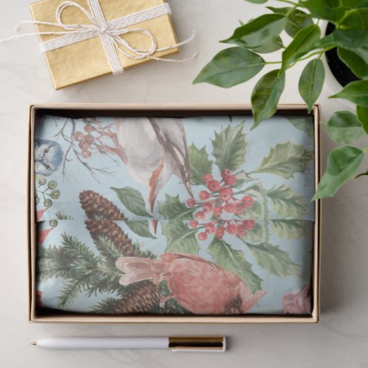 Elegant Waterverf Red Poinsettia Kardinaal Tissuepapier (Geschenk)