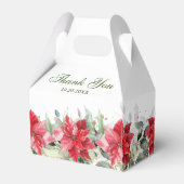 Elegant Waterverf Red Poinsettia Wedding Favor Bo Bedankdoosjes (Achterkant)
