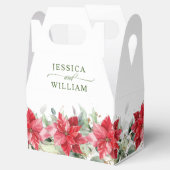 Elegant Waterverf Red Poinsettia Wedding Favor Bo Bedankdoosjes (Geopend)