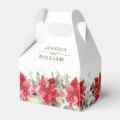 Elegant Waterverf Red Poinsettia Wedding Favor Bo Bedankdoosjes (Voorkant Zijde)