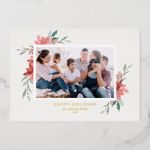 Elegant Waterverf Red Poinsettias Prettige feestda