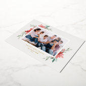 Elegant Waterverf Red Poinsettias Prettige feestda Folie Feestdagenkaart (Gedraaid)