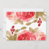 Elegant Waterverf Red Rose Valentijnsdag Party Kaart (Achterkant)