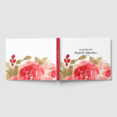 Elegant Waterverf Red Rose Wedding Gastenboek (Volledig)