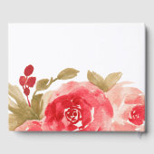Elegant Waterverf Red Rose Wedding Gastenboek (Achterkant)