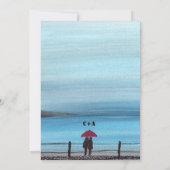 Elegant Waterverf Red Umbrella Couple Wedding Save The Date (Achterkant)